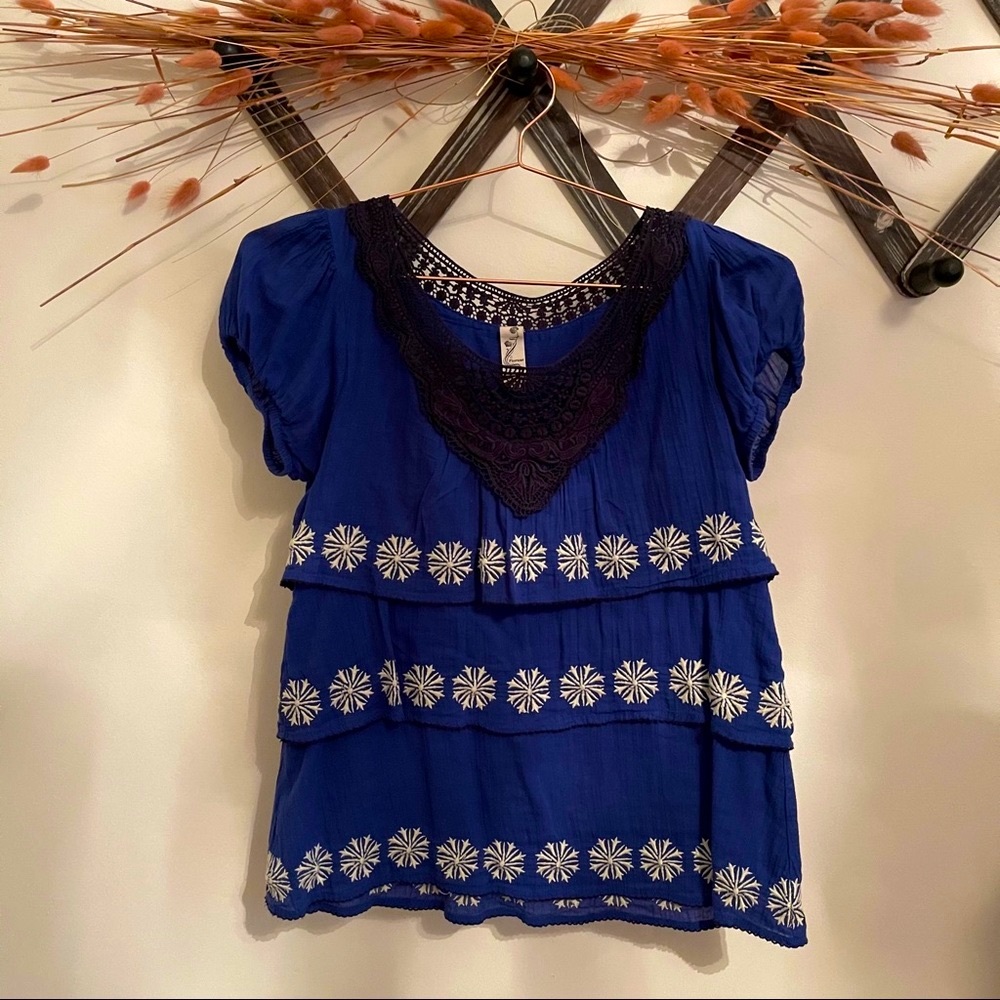 Anthropologie Floreat Compass Points Top